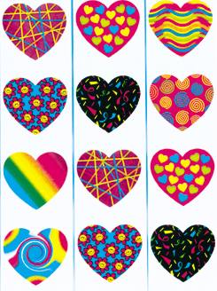 Connected Heart Sticker Multi Colored Hand-drawn Heart Stickers