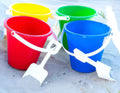 Beach Pails and Shovels - 5 inch, assorted colors (12/PKG)